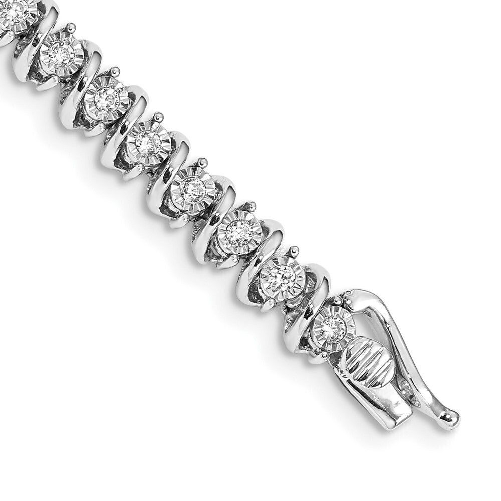 Kazi Luxury 14k White Gold Diamond Bracelet